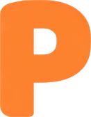 Orange text 'p'