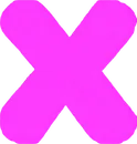 Pink text 'x'