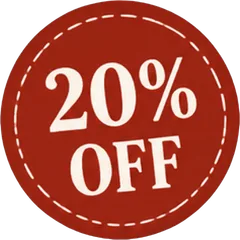 20% OFF text badge